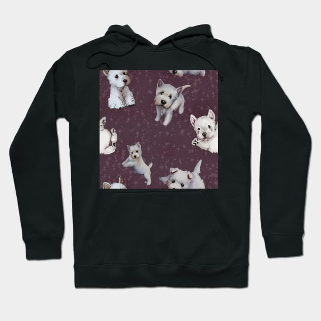 Westies mom dark purple pattern Hoodie by ArtInPi